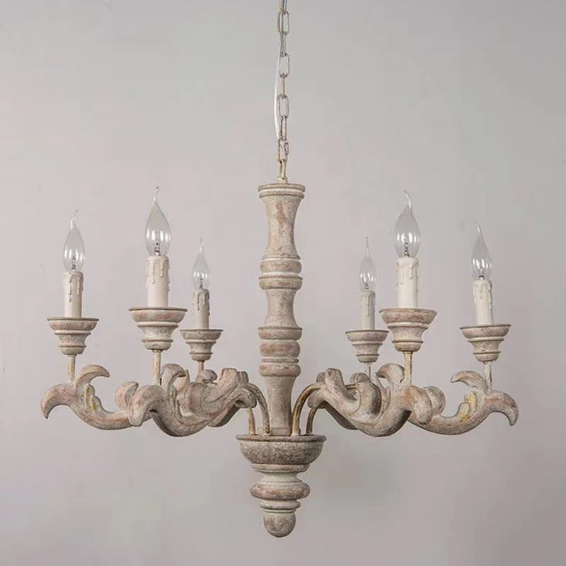 Salano Roman Wooden Column Chandelier