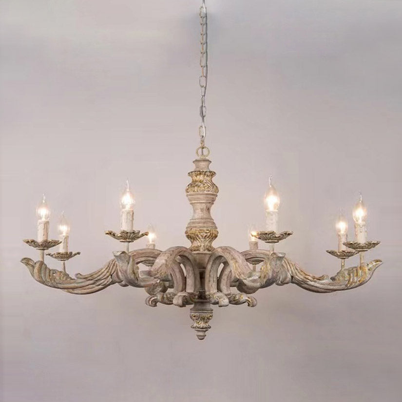 Salano Roman Wooden Column Chandelier