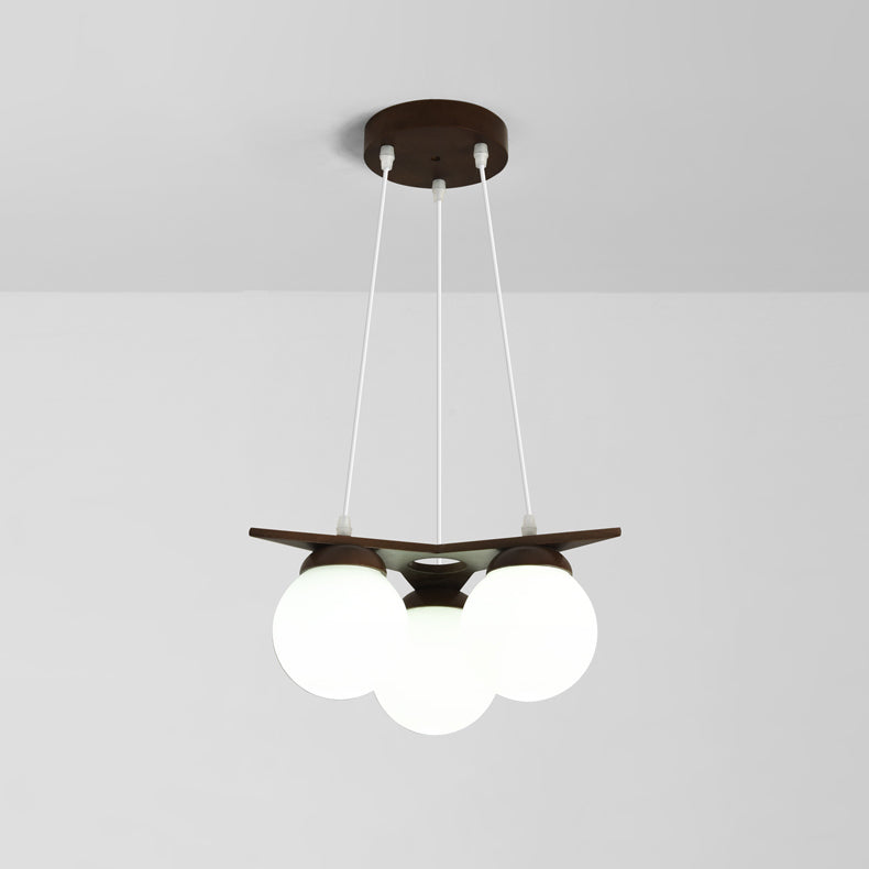 Sagreno Star Wooden With Glass Chandelier