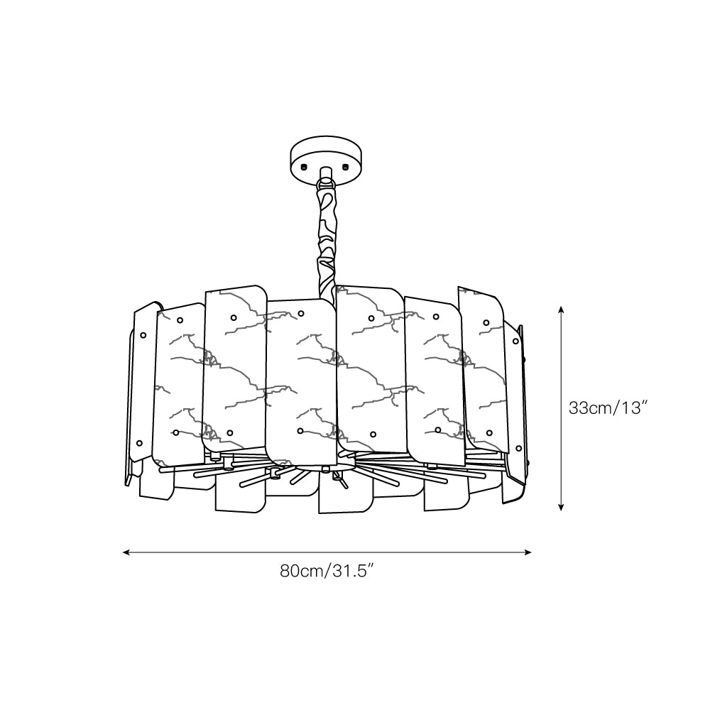 Ambra Alabaster Tiered Chandelier