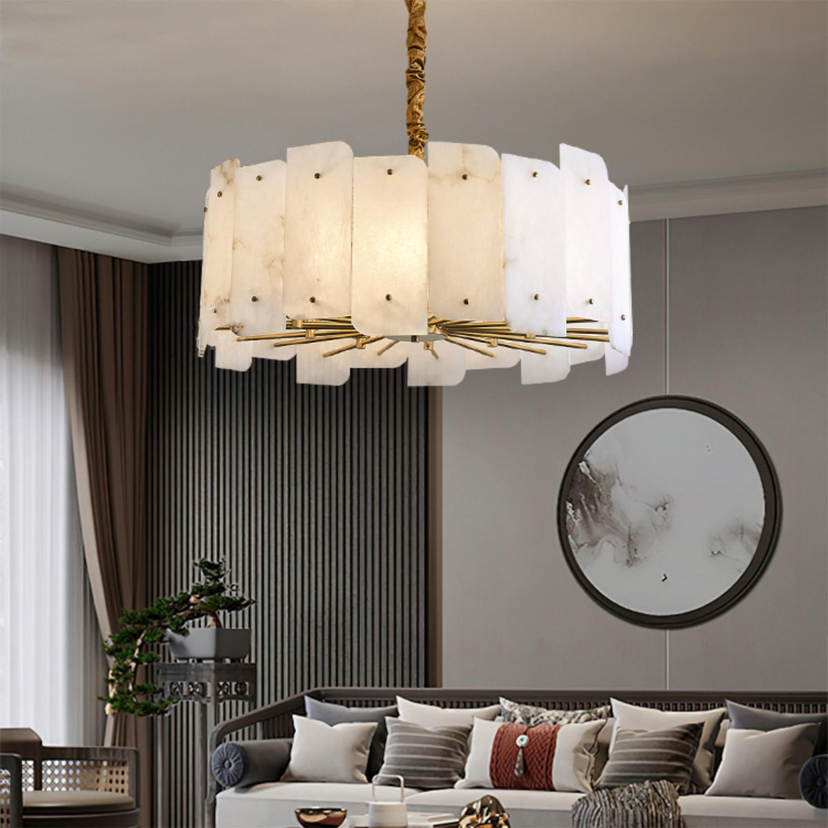 Ambra Alabaster Tiered Chandelier