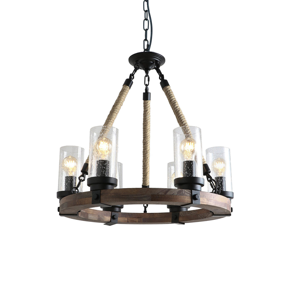 Candella Wagon Wheel Chandelier