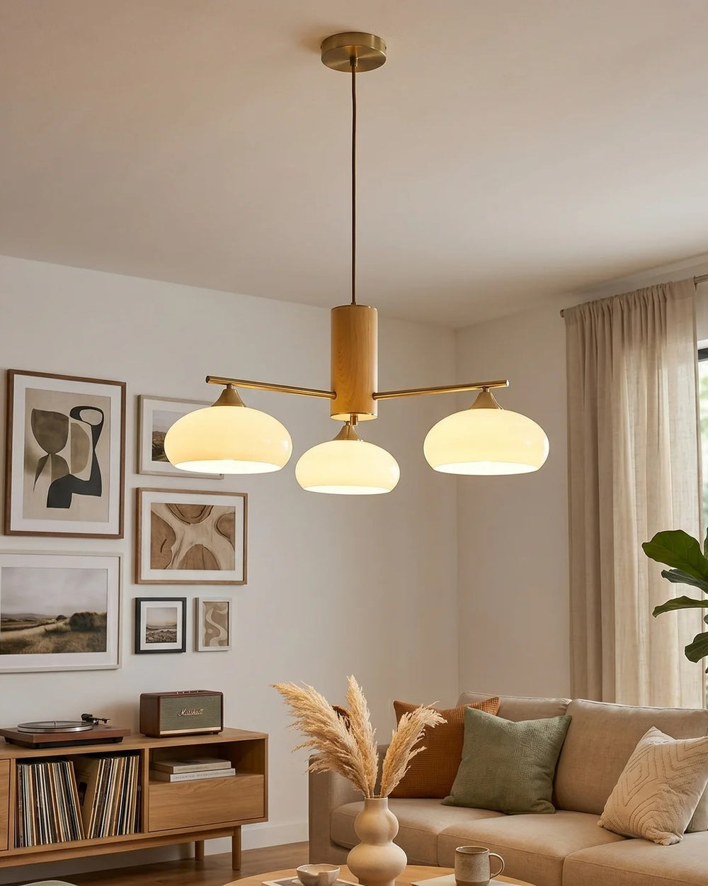 Vietri Elliptical Persimmon Chandelier