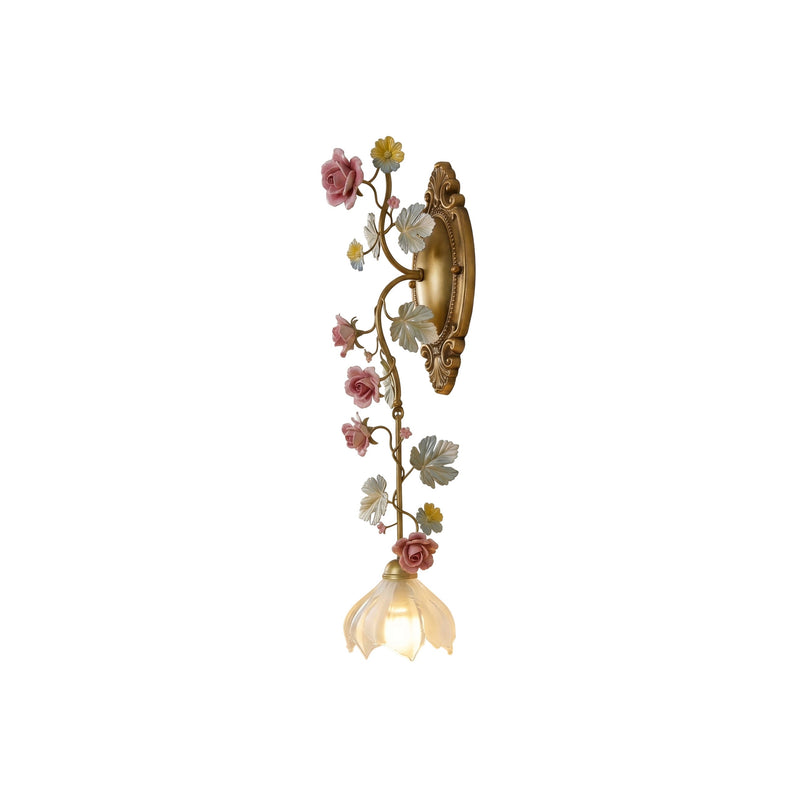 Malena Rose Porcelain Vine Wall Sconce